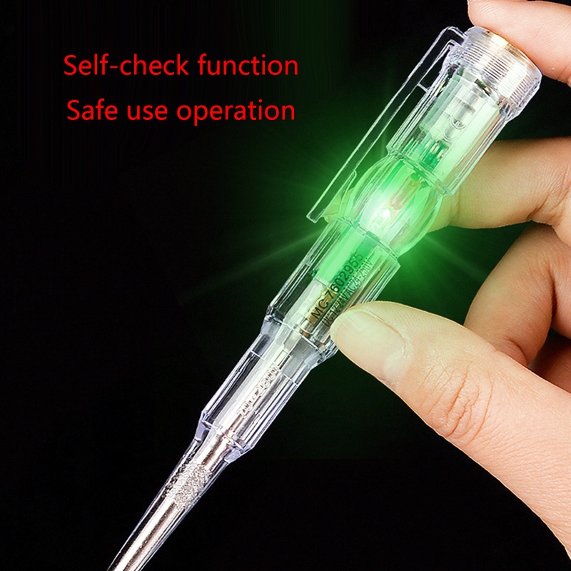 Obeng Tester Pen Listrik Dengan Klip Portabel Dengan Indikator LED Dua Warna