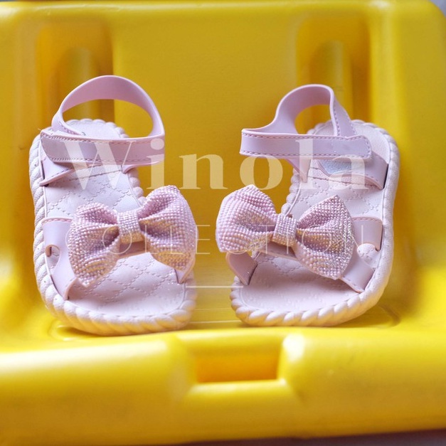 Sandal Anak Perempuan Jelly Tali Velcro Pita Glitter Breslin Winola Payless WNL 8898-A4-Pink