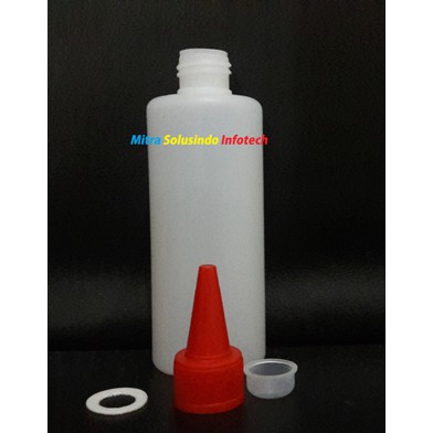 Botol Refill Tinta san Bubuk Toner Kerucut HDPE 200ml Kosongan