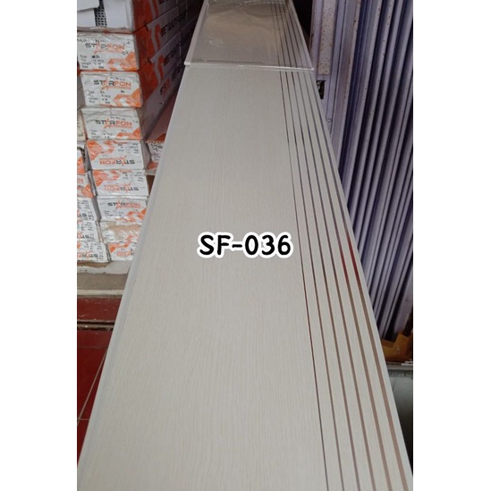 Plafon PVC Starfon Motif Serat Garis Kayu Tipis