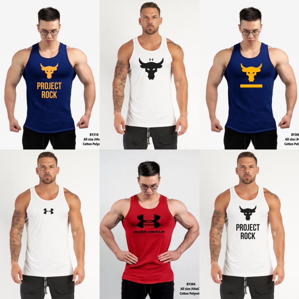 TANK MENS TOP SINGLET PRIA GYM OLAHRAGA FITNESS SPORT RUNNING COWOK