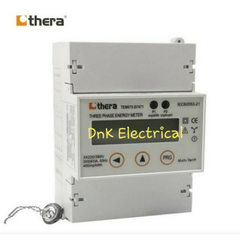 KWH Meter 3 Phase Multitariff Direct Modbus (Digital/LCD) THERA TEM075-D7471