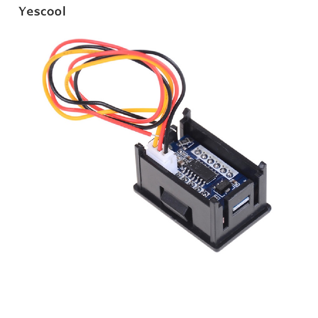 Yescool Voltmeter Digital LED Mini DC 0-100V Dengan 3 Kabel