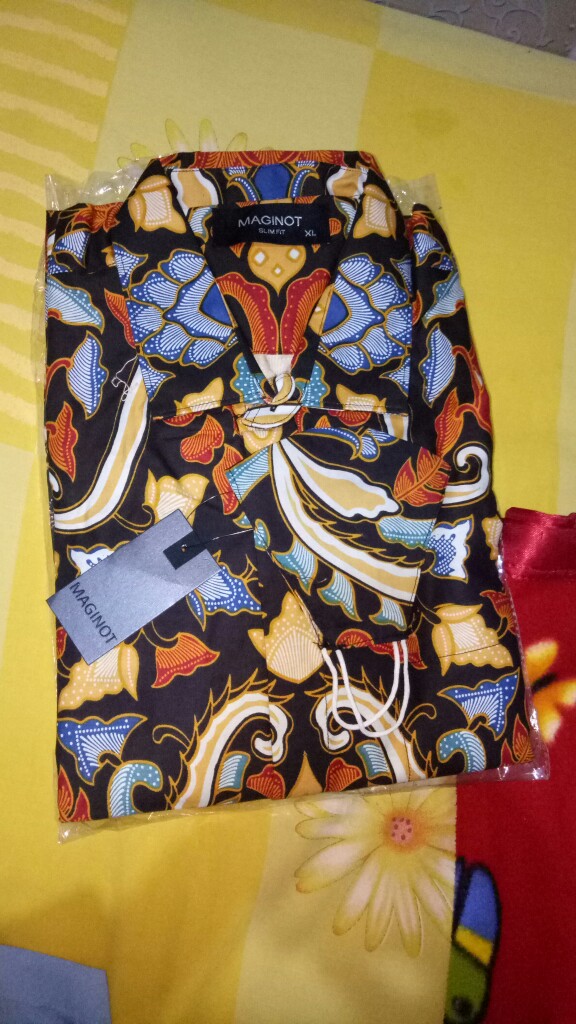 Maginot Kemeja Batik 2.0 Ardiya-ls Lengan Panjang Pria + Free Masker