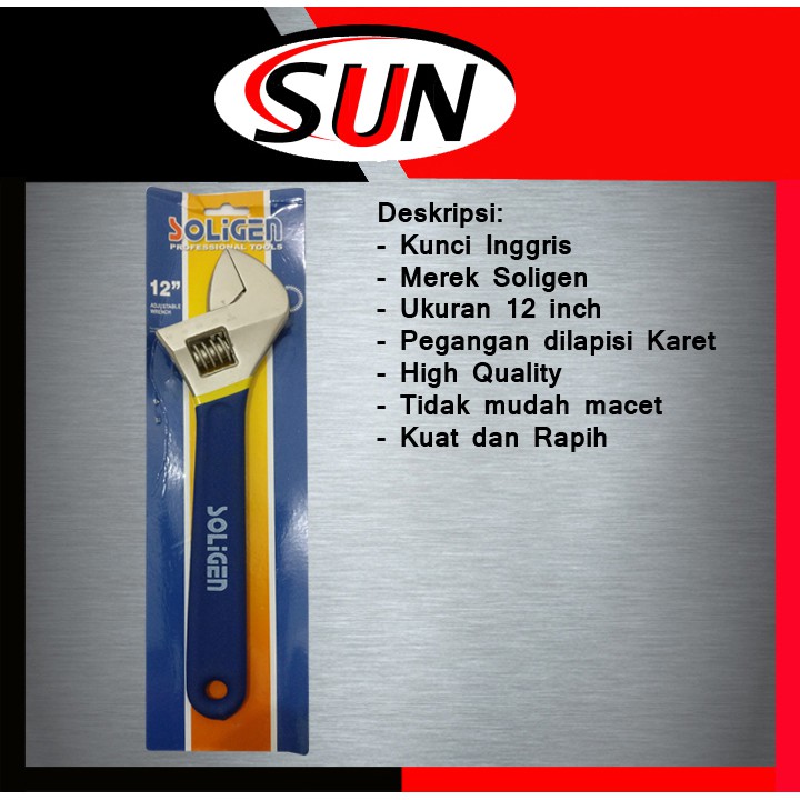 Kunci Inggris Adjustable Wrench 12 Inch 31 Cm Baut Pipa