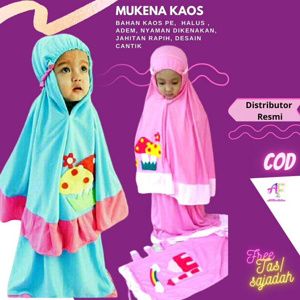  Mukenah  anak  2 tahun perempuan 3 tahun 4 tahun mukena anak  