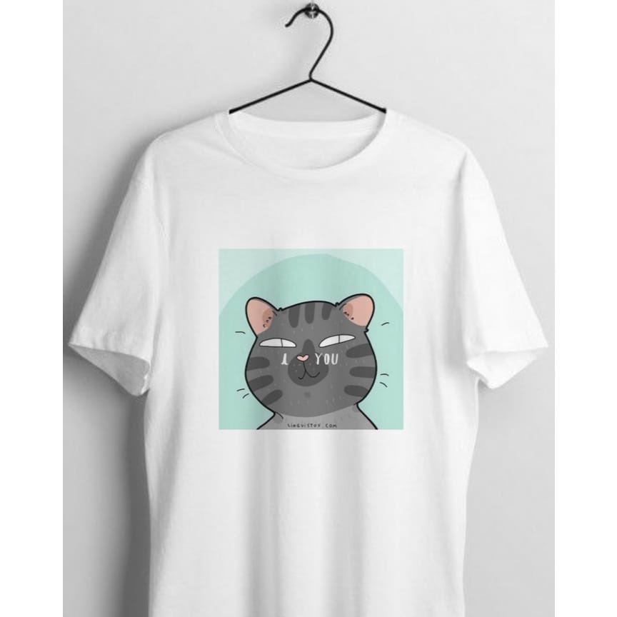 MYSTIQUE.ID-BAJU KAOS CAT ILUVUT-SHIRT LUCU DAN AESTHETIC