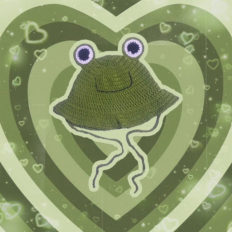 Froggo Crochet Bucket Hat // Topi Rajut Kodok