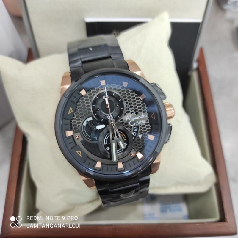 New Alexandre Christie Ac6618 Jam Tangan Pria Ac 6618 MCBBRBA Black Rosegold Original