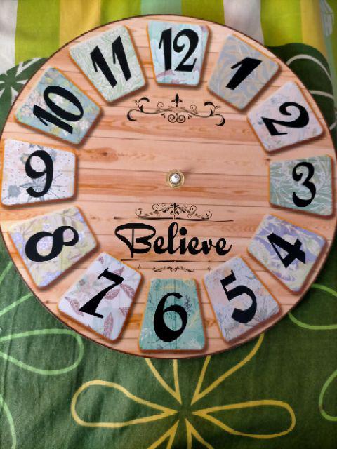 221 Jam Dinding Unik Murah Lucu Motif Kayu believe Hiasan Ruang Interior