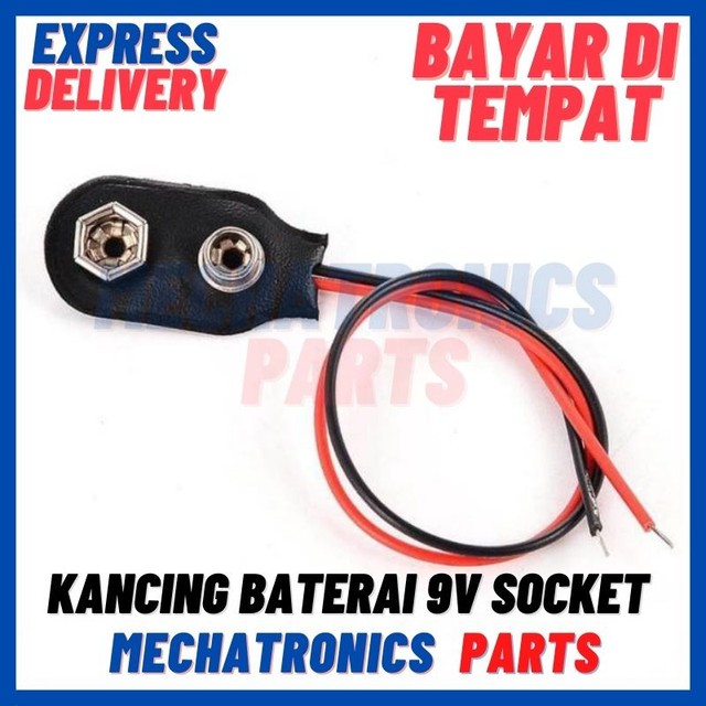 2PCS [CON-9019] KANCING BATERAI 9V SOCKET KOTAK KONEKTOR TUTUP TERMINAL SOKET BATTERY