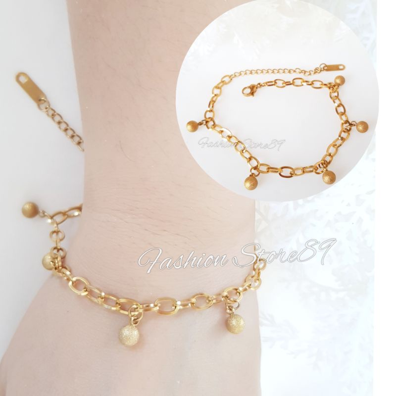 Gelang Tangan Fashion Titanium Impor Antikarat Gold Silver fashion