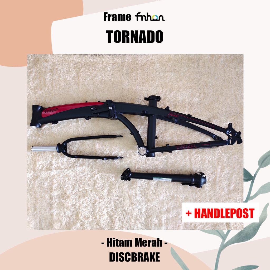 Frame Set Fnhon Plus HP Tornado Hitam Merah Discbrake Db Disc Brake 20 22 inch Black Red Handlepost not Blast Gust Storm