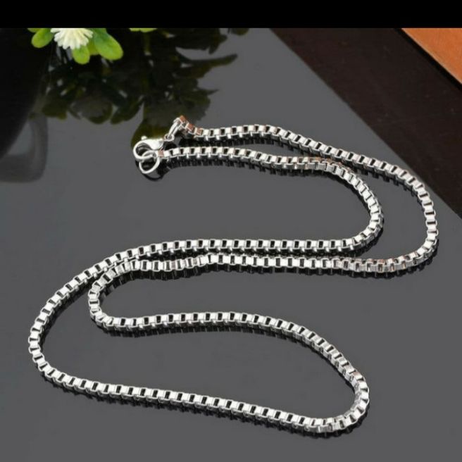 KALUNG TITANIUM RANTAI MILANO ITALI SILVER