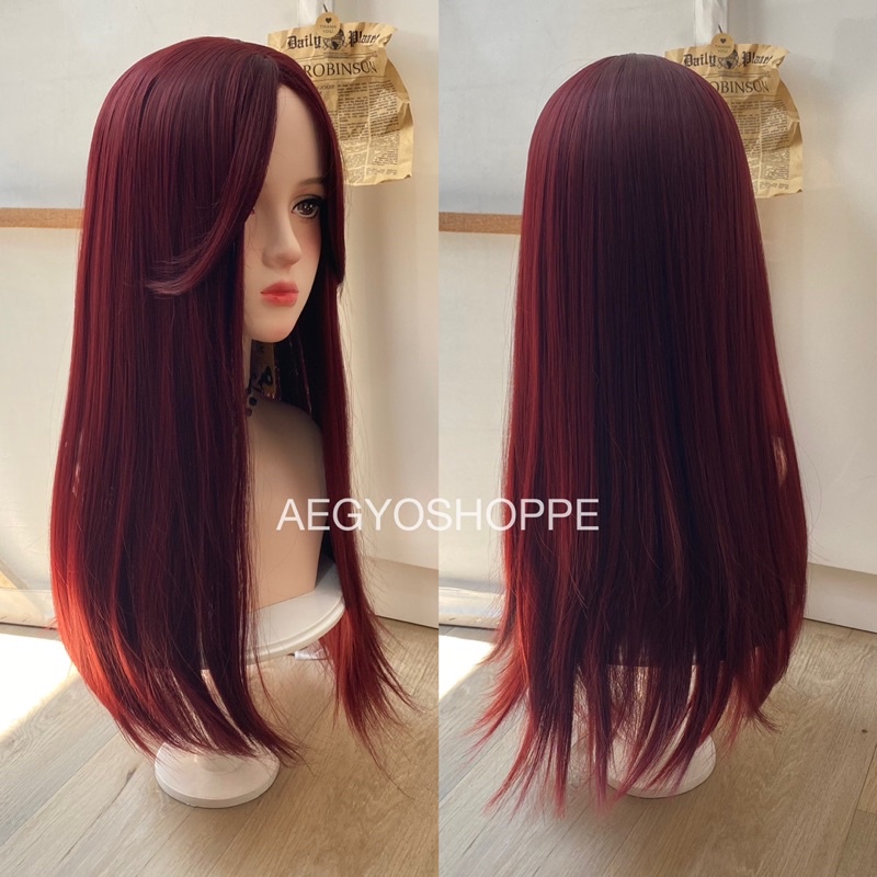 T2084 full wig korean style tanpa poni 60 cm