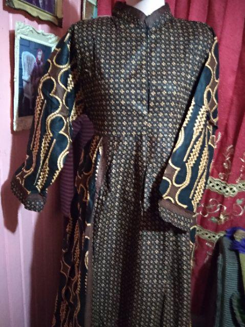 Gamis Mataram Parang Black Batik Gamis Cantik Modern Murmer Syari Seragaman Grosir Modis Sogan