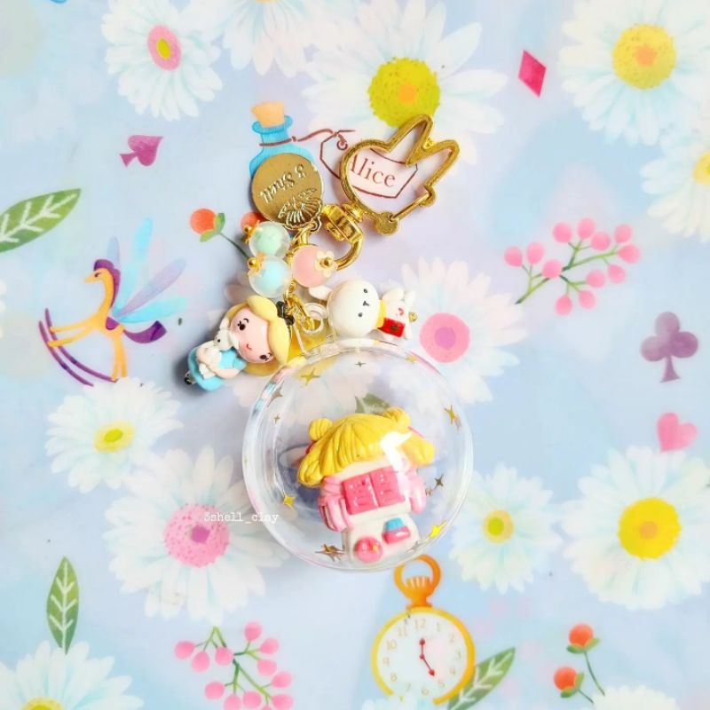 Cheshire Cat Alice in wonderland bagcharm keychain figurin