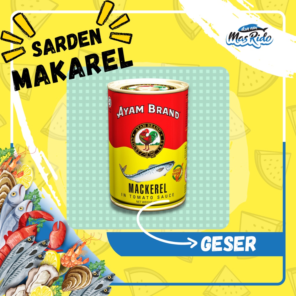 

Ikan Mackerel Makarel Kaleng Bulat Saus Tomat Ayam Brand Ikan Kaleng