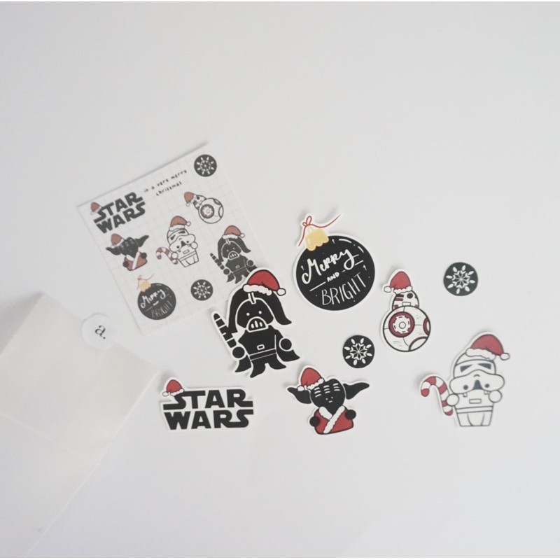 

star wars christmas sticker set (bullet journal design sticker starwars / planner stiker)