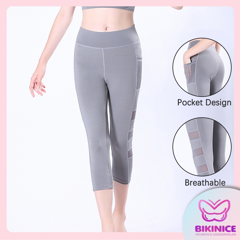 Yoga Legging Celana Olahraga Wanita High Waist Pants Polos Gym Fitness Yoga Running Sport KZ865