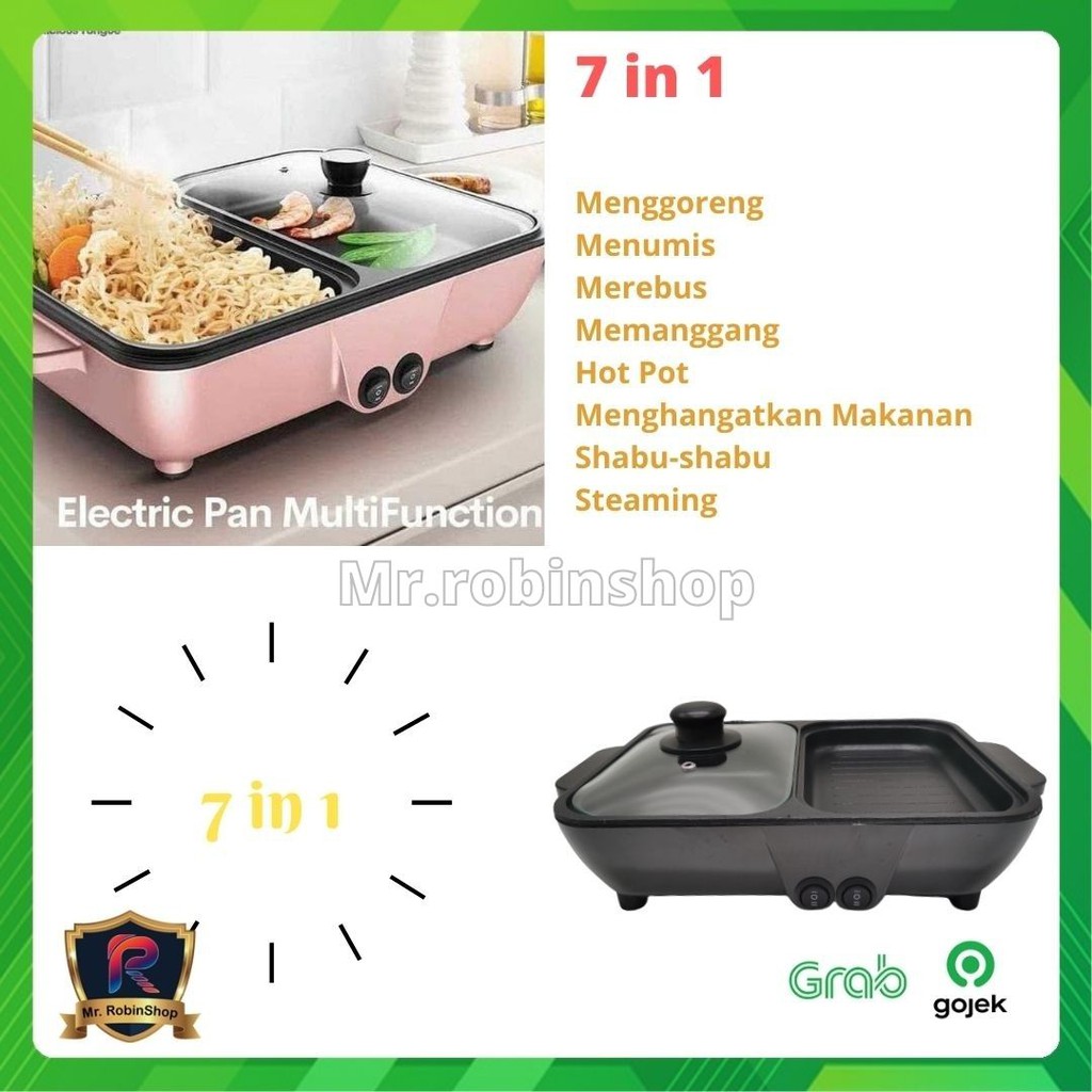 Panci Elektrik Korean Grill Electric Hot Pan 2 In 1