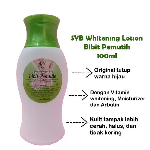 Lotion Bibit Pemutih Whitening Syb - Hand Body With Glutathione BPOM Original