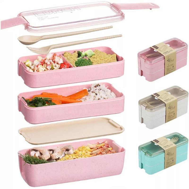 NEW LUNCHBOX SEKAT 2 / 3 WHEAT STRAW / KOTAK BEKAL MAKAN LUNCH BOX BAHAN SERAT GANDUM 218 1227 227