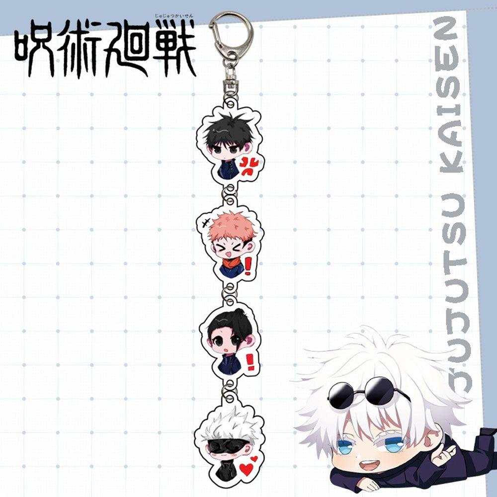 LANFY Gifts Jujutsu Kaisen Keychain Acrylic Key Ring Animation Peripheral Pendant Jujutsu Kaisen Cartoon Gojo Satoru Japanese Anime Hot Blood Anime Figurine Model