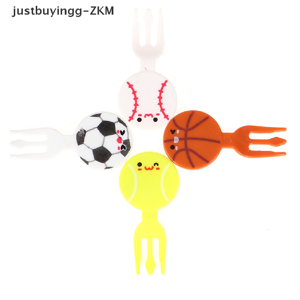 [justbuyingg] 8Pcs Mini Football Sport Fruit Fork Cartoon Snack Cake Dessert Food Toothpick [zkm]