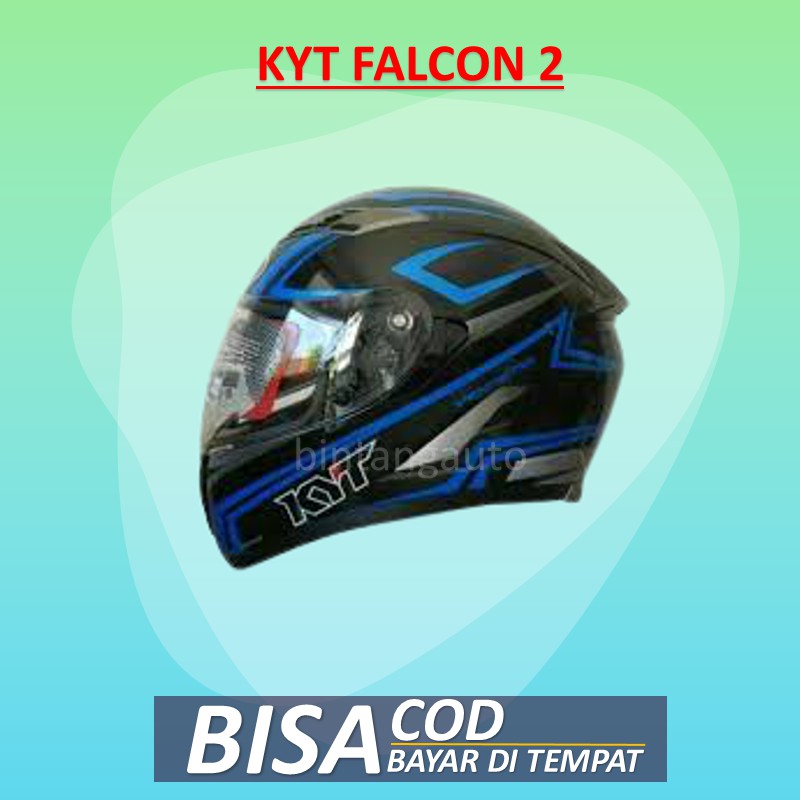 Helm FULLFACE KYT FALCON 2 CARBON BLACK BLUE FLUO BUKAN VENDETTA