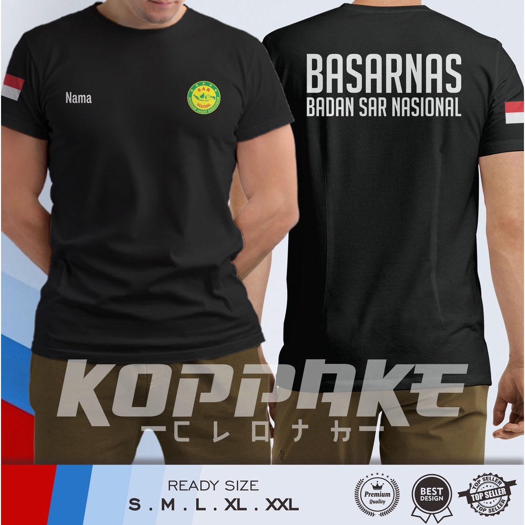 Kaos Baju BASARNAS Badan SAR Nasional Gratis Nama Kaos Pemerintahan