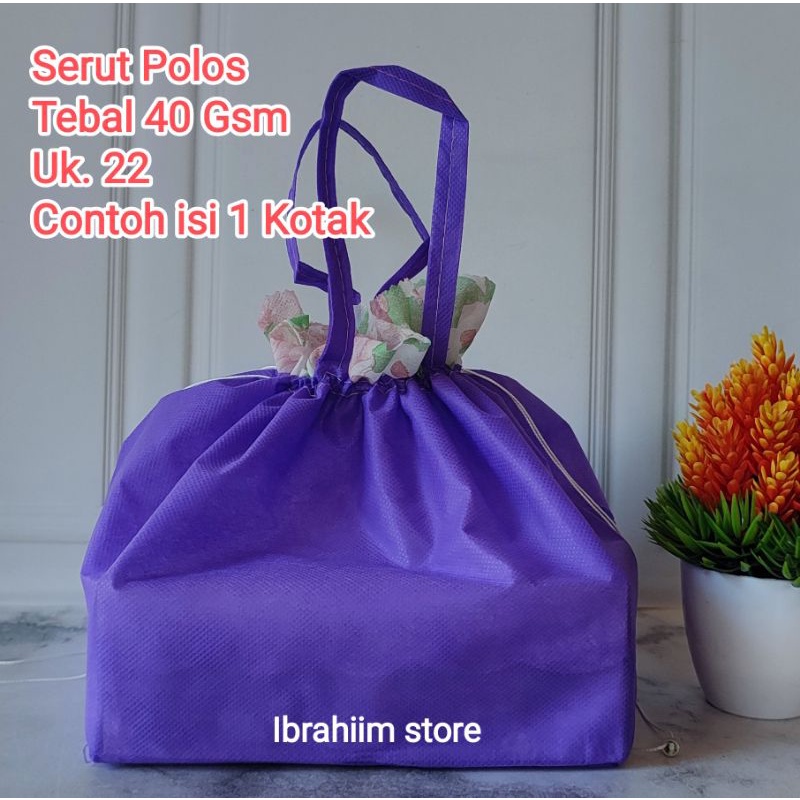 (ISI 1 LUSIN) TERMURAH TERLARIS TAS HAJATAN SERUT POLOS UKURAN  22x22 TAS HAJATAN MURAH TAS BERKAT SPUNBOND POLOS MURAH