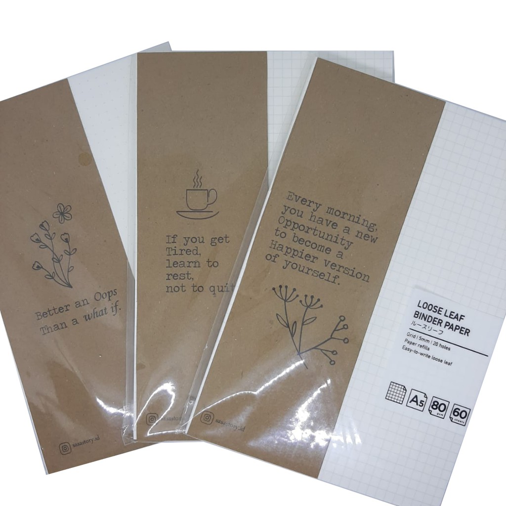 LOOSE LEAF ISI BINDER A5 GRID/DOTTED BOOKPAPER/HVS