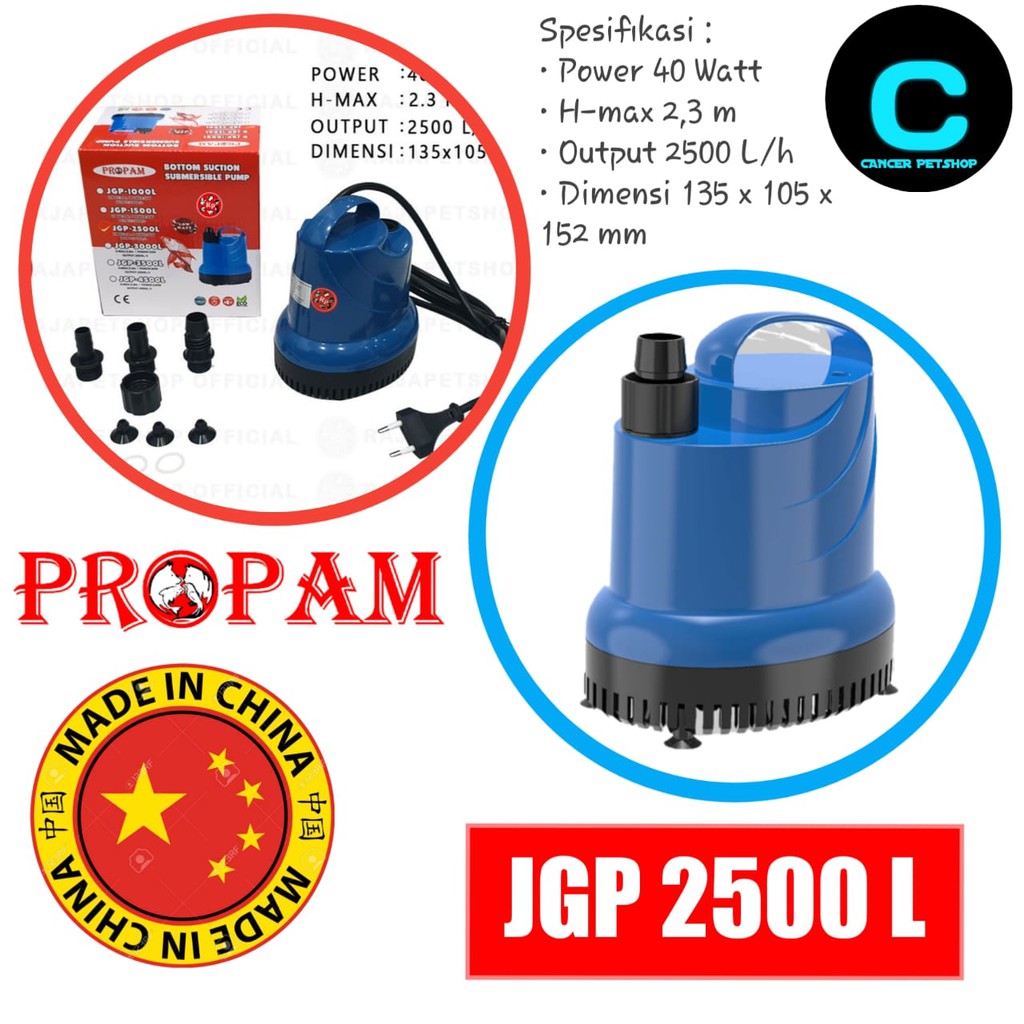 Mesin Pompa Air Celup Kolam Aquarium Ikan Sunsun Propam JGP 2500 L Submersible Pump Koi Low Watt Ori