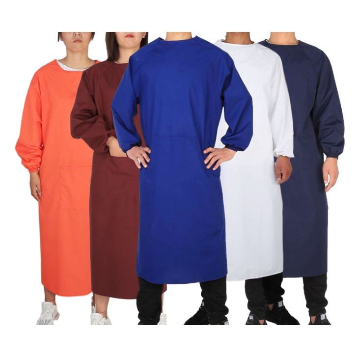 Apron Waterproof Anti Air Anti Minyak Celemek Panjang Kain Anti Air Surgical Gown Baju Operasi APD