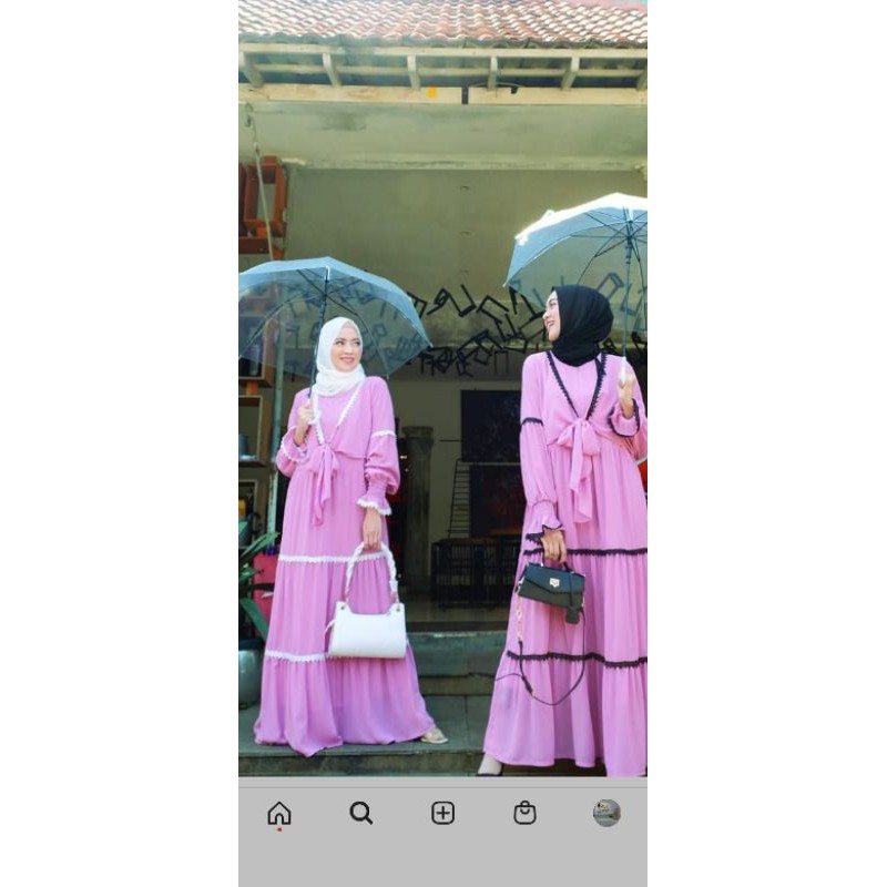 gamis ceruty set rompi full puring