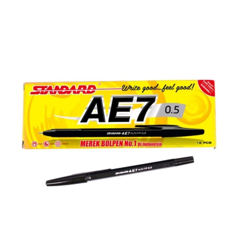 

PULPEN / PEN / PENA STANDARD AE7 0.5mm (12 PCS) [MERAH, BIRU, HITAM]