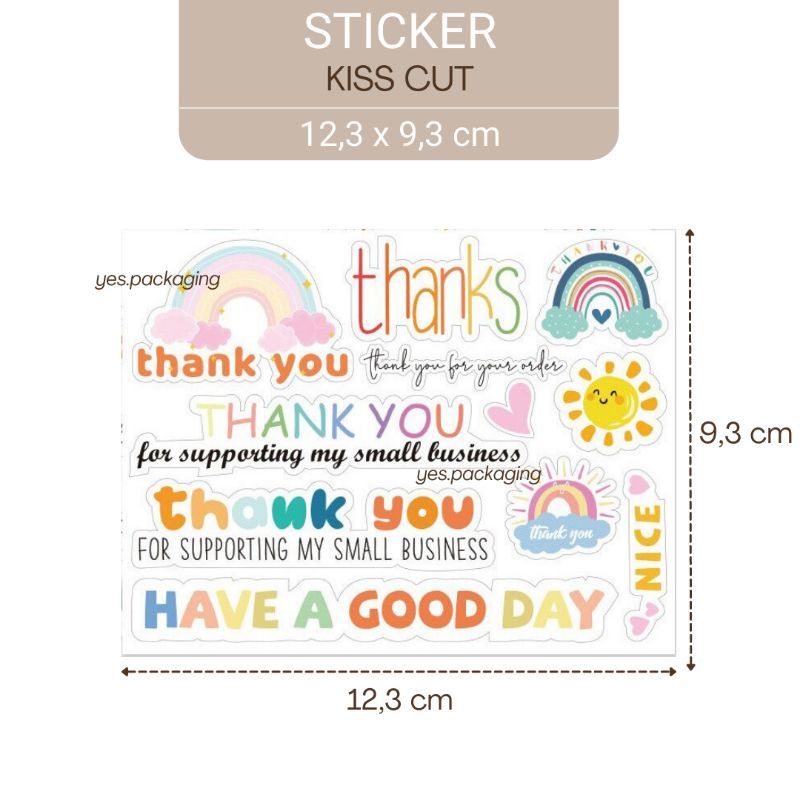 

[12,3x9,3cm] SET STICKER Segel Packing Label Thank You Terima Kasih Online Shop