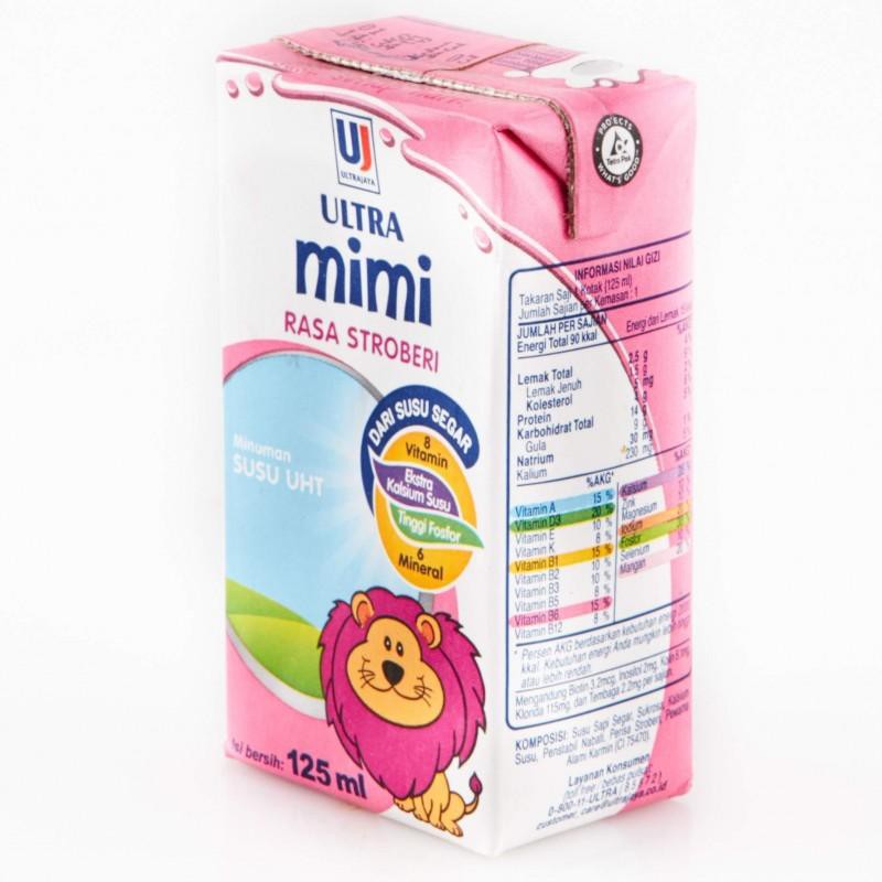 Susu ultra mimi Rasa Stroberi susu UHT Strawberry 125ml