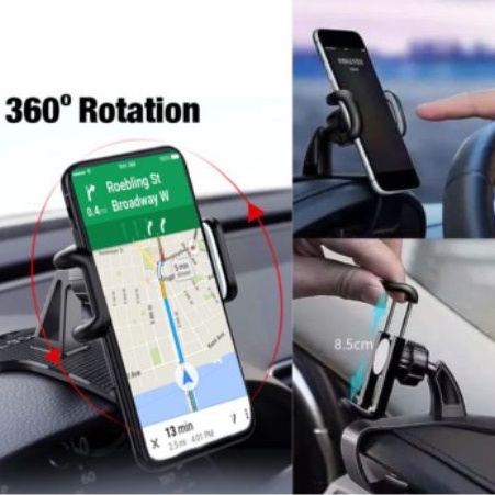 HD22 CAR Mount jepit dasbor penyangga HP mobil dengan holder-u 360 rotasi CAR Holder