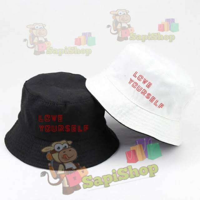  Cod topi bucket hat fishermn kpop BTS  LOVE YOUESELF 