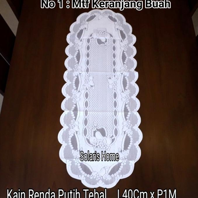 Ready stock] Taplak Kain Renda Oval Putih Meja Tamu Sofa,Kain Renda Tebal