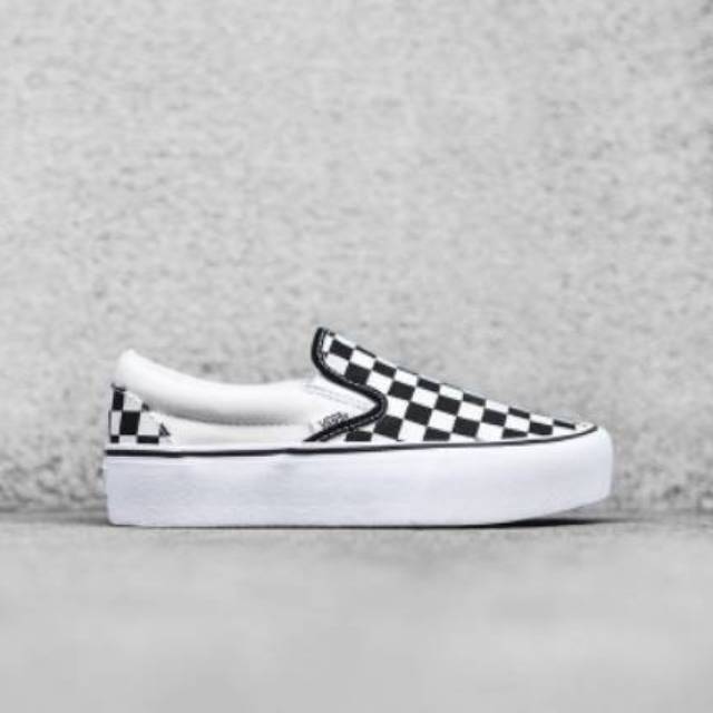 vans white platform slip on