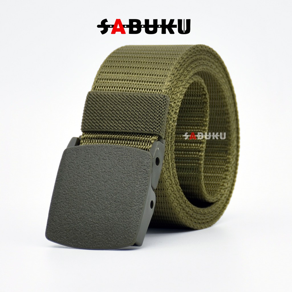 [S&amp;K] Ikat Pinggang Pria Canvas Tactical Military Belt Sabuk Pria Anti Metal Detector-SK008