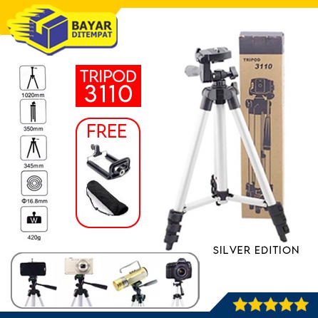 Tripod Handphone HP Tripot Kamera 3110 1 Meter Free Holder U &amp; Tas