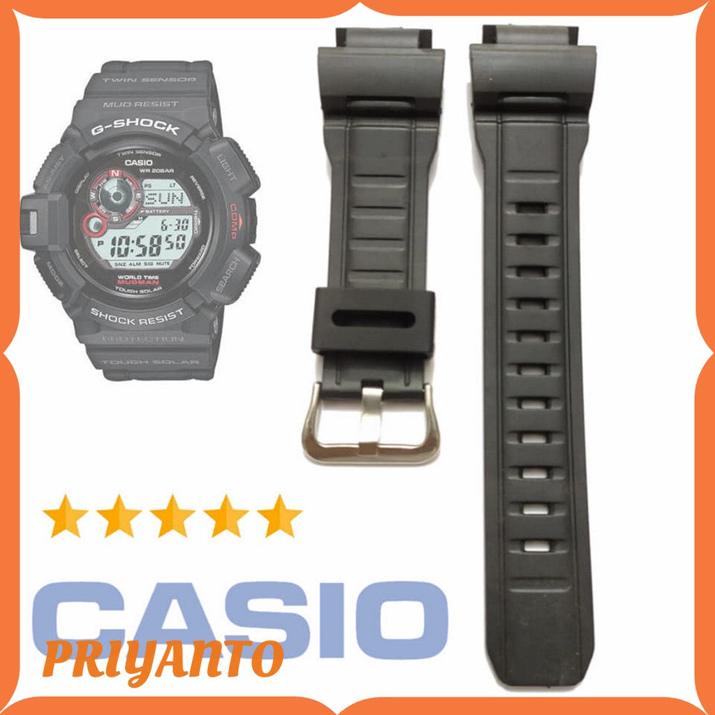 Strap Tali  Rubber Casio G-Shock Mudman 9300 GW-9300 GW 9300 Hitam