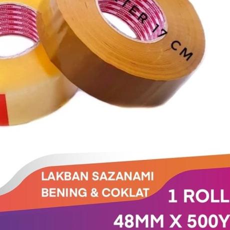

☟ sazanami OPP 48mm x 500Y Lakban JUMBO - Bening ♘