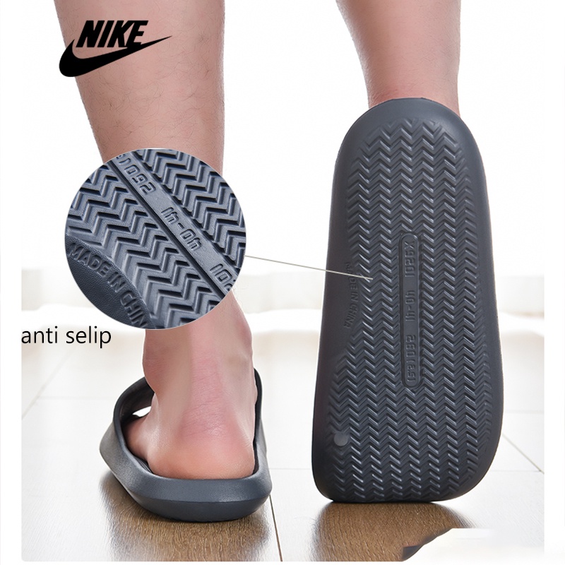 Sendal NIKE Pria Sandal Slide Kamar Mandi Hotel  Empuk Karet Anti Slip Sandal Slop Pria Sandal Rumah Size 40-44 Hitam Biru Hijau Putih