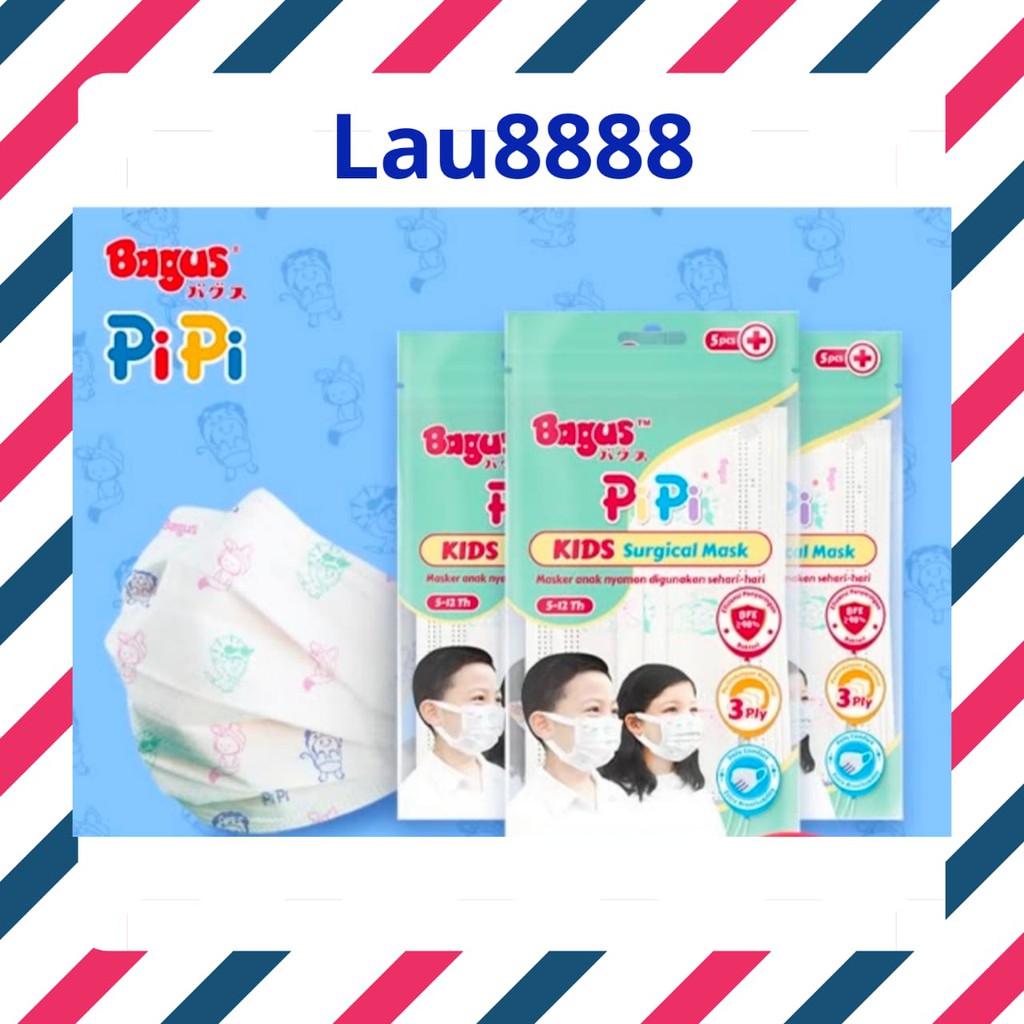 Masker Bagus Surgical kids PIPI isi 5 pcs