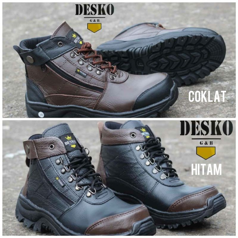Sepatu Safety Boots Pria Desko Kulit Original Bandung
